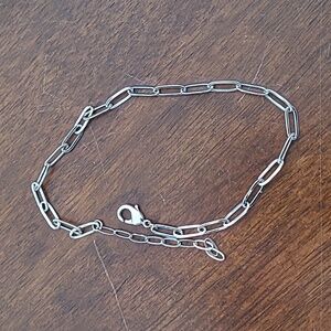 Ankle Bracelet Paperclip Link Silver